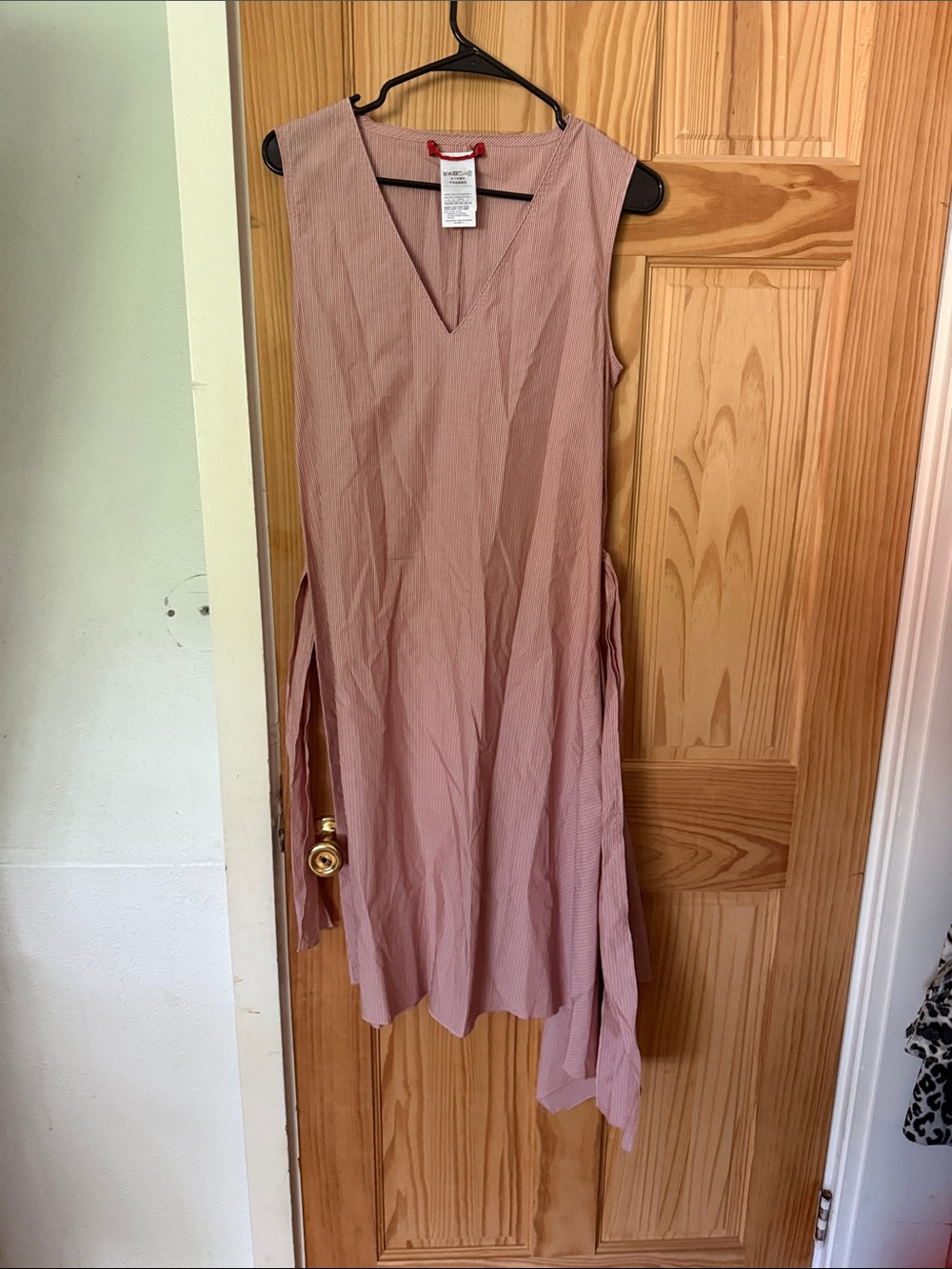 MaxMara Dusty Pink Asymmetrical V-Neck Sleeveless Dress